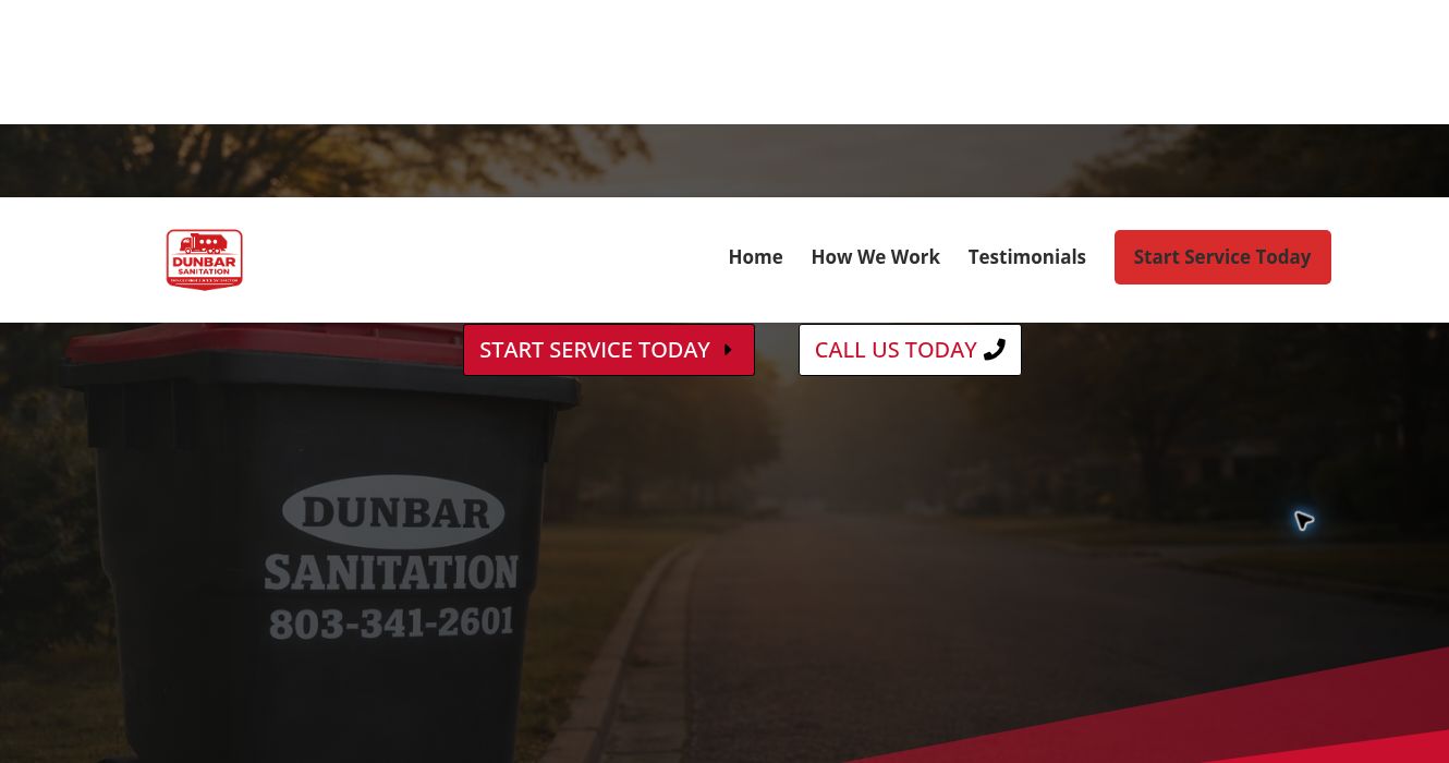 Dunbar Sanitation residential website and branded truck